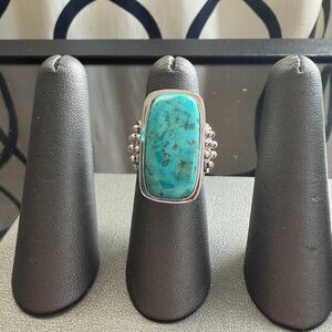 Sterling Silver Blue Mohave Turquoise Ring Size 7
